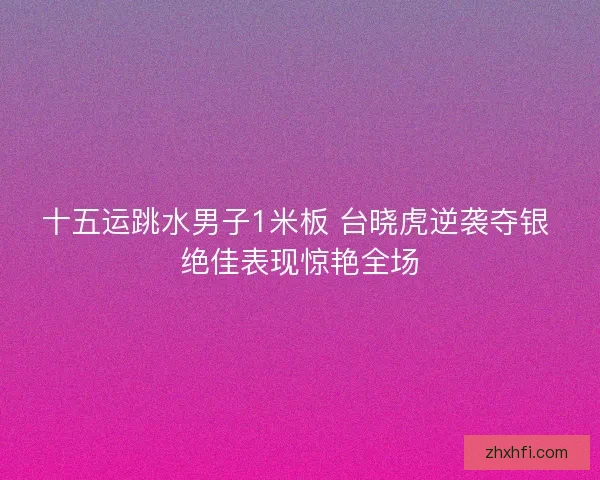 十五运跳水男子1米板 台晓虎逆袭夺银 绝佳表现惊艳全场